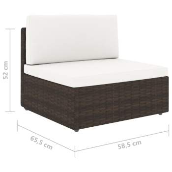  Modulares 2-Sitzer-Sofa Poly Rattan Braun