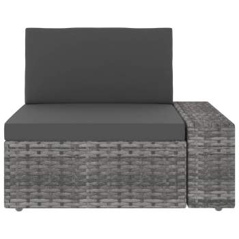 Preview:  Modulares 3-Sitzer-Sofa Poly Rattan Grau