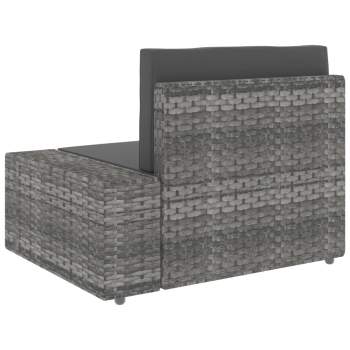  Modulares 3-Sitzer-Sofa Poly Rattan Grau