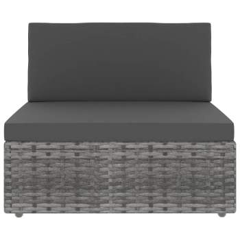  Modulares 3-Sitzer-Sofa Poly Rattan Grau