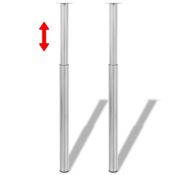  Teleskopische Tischbeine 4 Stk. Gebürstetes Nickel 710-1100 mm