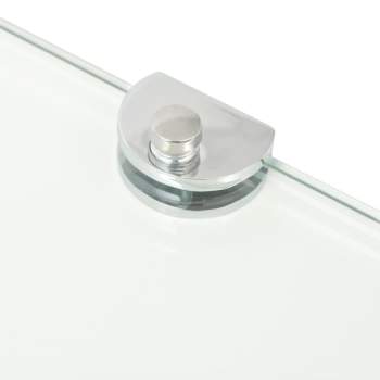  Eckregale 2 Stk. mit verchromten Halterungen Glas Transparent