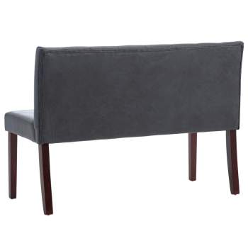  Sitzbank 128,5 cm Grau Wildleder-Optik