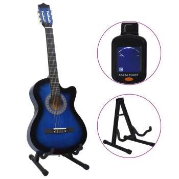  Western-Akustik-Gitarrenset mit 6 Saiten Blau 38"