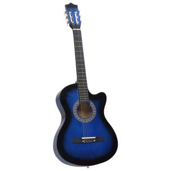  Western-Akustik-Gitarrenset mit 6 Saiten Blau 38"