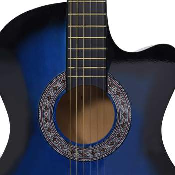  Western-Akustik-Gitarrenset mit 6 Saiten Blau 38"