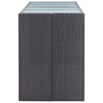 9-tlg. Gartenbar-Set Poly Rattan Schwarz