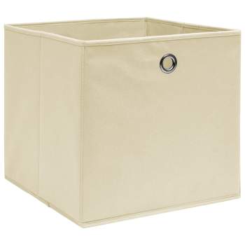  Aufbewahrungsboxen 10 Stk. Creme 32x32x32 cm Stoff