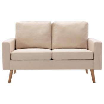  2-Sitzer-Sofa Creme Stoff