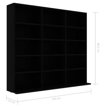  CD-Regal Schwarz 102x23x89,5 cm Holzwerkstoff