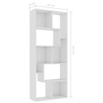  Bücherregal Hochglanz-Weiß 67x24x161 cm Holzwerkstoff