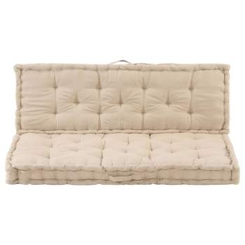 Preview:  Palettenauflagen 2 Stk. Baumwolle Beige