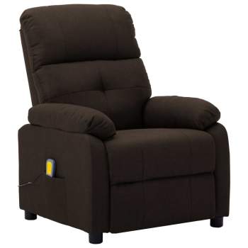  Massagesessel Dunkelbraun Stoff