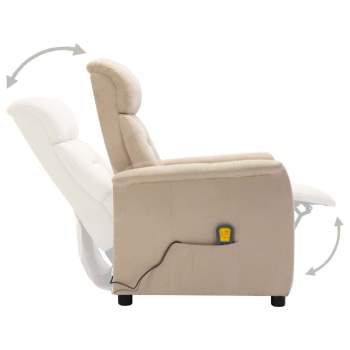  Massagesessel Creme Wildleder-Optik