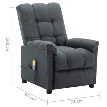  Push Back Massagesessel Hellgrau Stoff