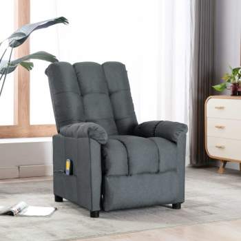  Push Back Massagesessel Hellgrau Stoff