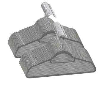 50 Stk. Kleiderbügel-Set Anti-Rutsch Grau Samt