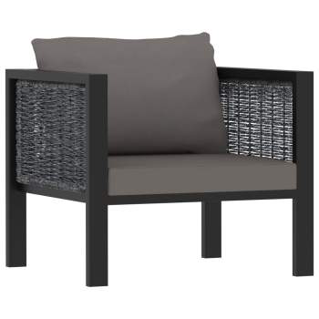  6-tlg. Garten-Lounge-Set mit Auflagen Poly Rattan Anthrazit