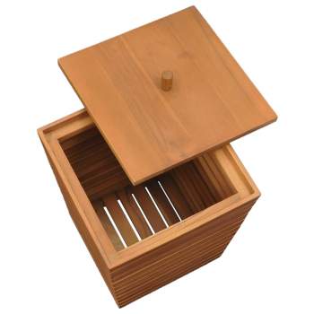 Preview:  Wäschekorb 30×30×45 cm Teak Massivholz