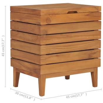  Wäschekorb 40×30×45 cm Teak Massivholz