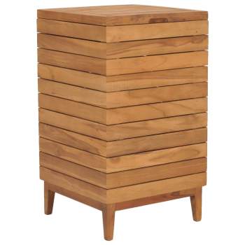  Wäschekorb 40×40×70 cm Teak Massivholz
