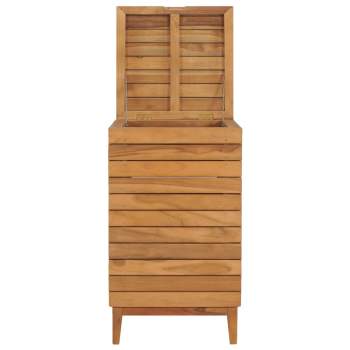 Preview:  Wäschekorb 40×40×70 cm Teak Massivholz