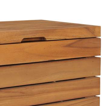  Wäschekorb 40×40×70 cm Teak Massivholz