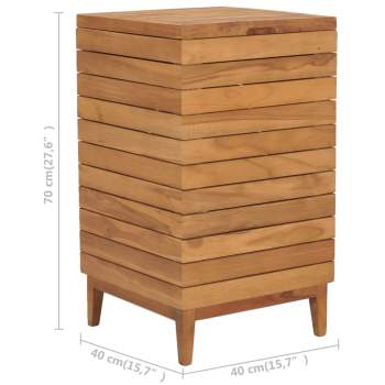  Wäschekorb 40×40×70 cm Teak Massivholz