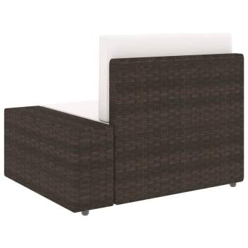 5-tlg. Garten-Lounge-Set Poly Rattan Braun
