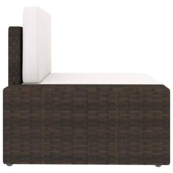  5-tlg. Garten-Lounge-Set Poly Rattan Braun