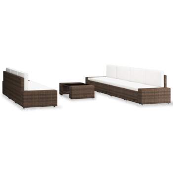 Preview:  8-tlg. Garten-Lounge-Set Poly Rattan Braun