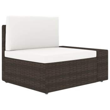  8-tlg. Garten-Lounge-Set Poly Rattan Braun