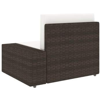  4-tlg. Garten-Lounge-Set Poly Rattan Braun