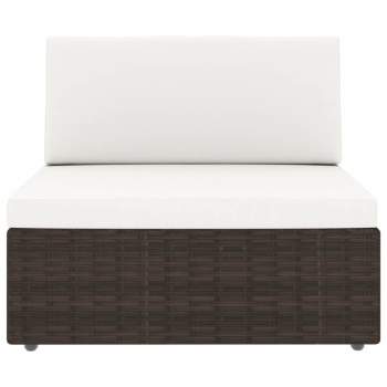 Preview:  4-tlg. Garten-Lounge-Set Poly Rattan Braun