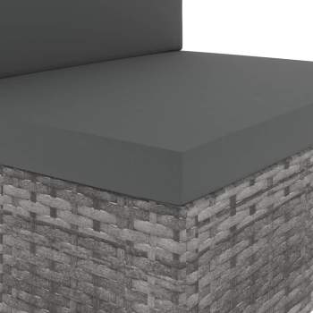  6-tlg. Garten-Lounge-Set Poly Rattan Grau