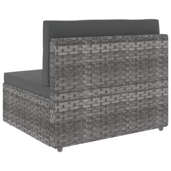  5-tlg. Garten-Lounge-Set Poly Rattan Grau