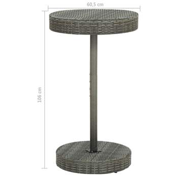  Gartentisch Grau 60,5x106 cm Poly Rattan