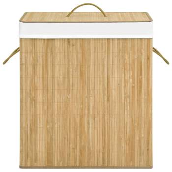  Bambus-Wäschekorb mit 2 Fächern 100 L