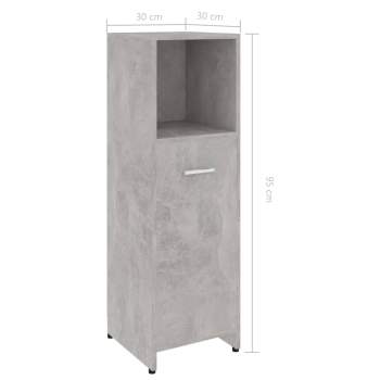  Badezimmerschrank Betongrau 30x30x95 cm Holzwerkstoff