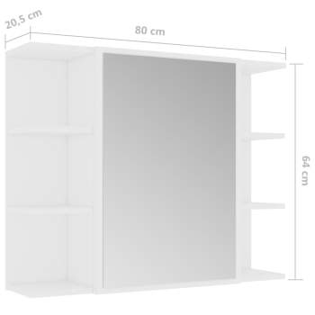  Bad-Spiegelschrank Weiß 80x20,5x64 cm Holzwerkstoff