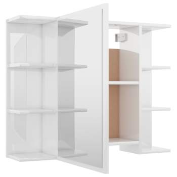  Bad-Spiegelschrank Hochglanz-Weiß 80x20,5x64 cm Holzwerkstoff