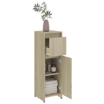  Badezimmerschrank Sonoma-Eiche 30x30x95 cm Holzwerkstoff