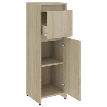  Badezimmerschrank Sonoma-Eiche 30x30x95 cm Holzwerkstoff