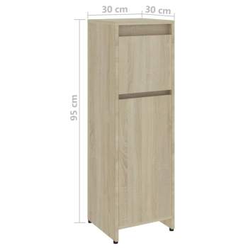  Badezimmerschrank Sonoma-Eiche 30x30x95 cm Holzwerkstoff