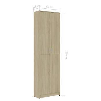  Garderobenschrank Sonoma-Eiche 55x25x189 cm Holzwerkstoff