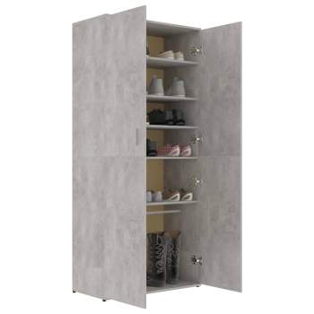  Schuhschrank Betongrau 80x39x178 cm Holzwerkstoff