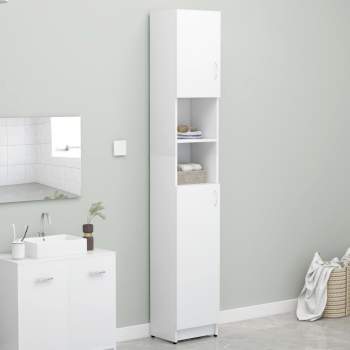  Badezimmerschrank Weiß 32×25,5×190 cm Holzwerkstoff