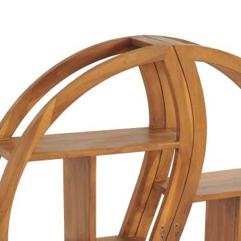  Wandregal Yin und Yang 100x20x100 cm Teak Massivholz 