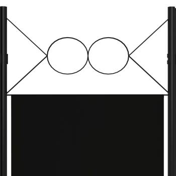  5-tlg. Raumteiler Schwarz 200 x 180 cm