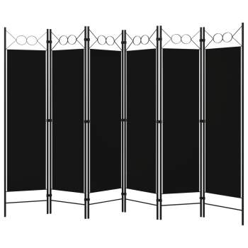  6-tlg. Raumteiler Schwarz 240 x 180 cm